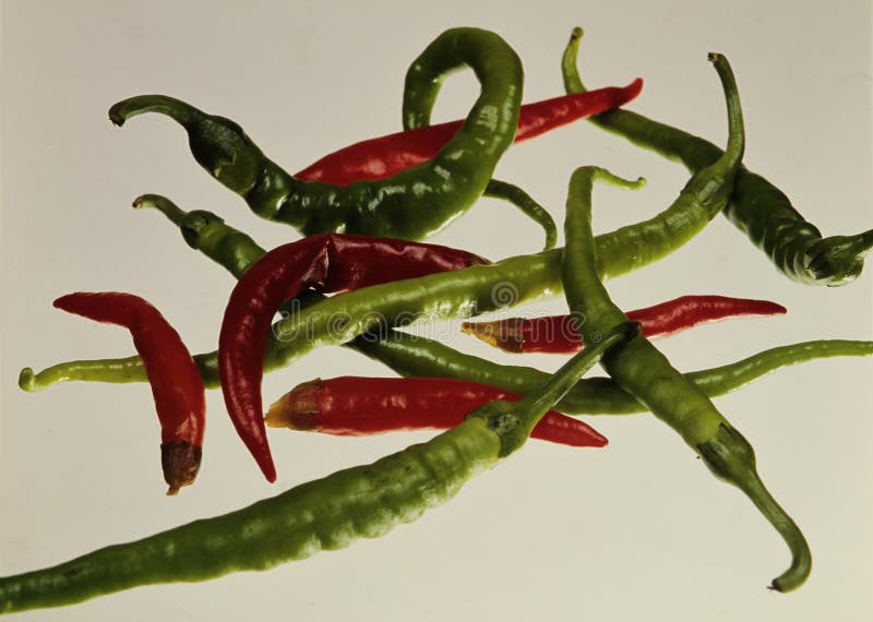 Heißer roter Pfeffer und heißer grüner Paprika von den Produkten verkauft in den Obst-und Gemüsehändlern stockbilder Heißer roter Pfeffer und heißer grüner Paprika von den Produkten verkauft in den Obst-und Gemüsehändlern stockbilder