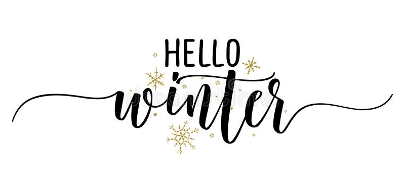 Hej vinterinspirerande jultomte vacker handskriven stock illustrationer