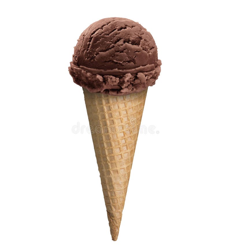 Helado de chocolate en un cono en el fondo blanco fotografía de archivo libre de regalías Helado de chocolate en un cono en el fondo blanco fotografía de archivo libre de regalías