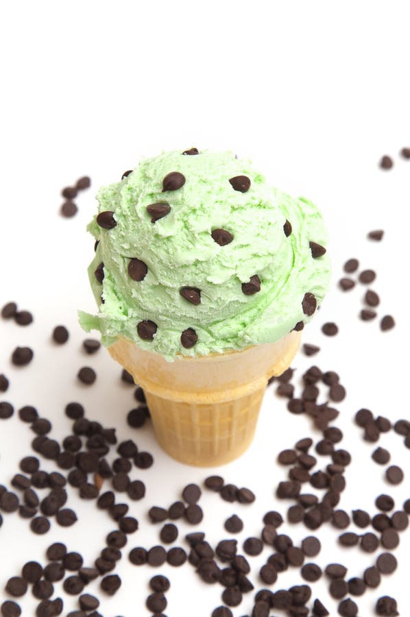 Helado De La Viruta De Chocolate De La Menta Foto de archivo Imagen