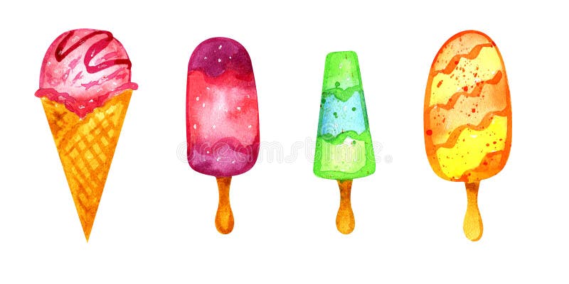 Helado en un fondo blanco ilustración del vector Helado en un fondo blanco ilustración del vector