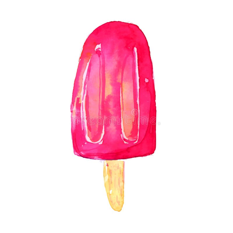 Helado pintado a mano de la acuarela Vector libre illustration Helado pintado a mano de la acuarela Vector libre illustration