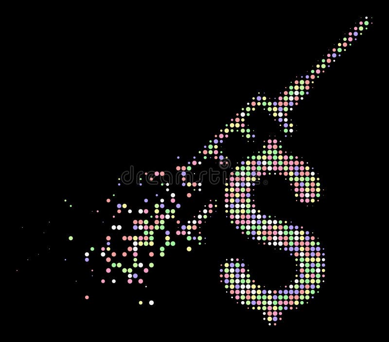 Helder Destructed-Pixel Halftone Verdovend Bedrijfspictogram royalty-vrije illustratie