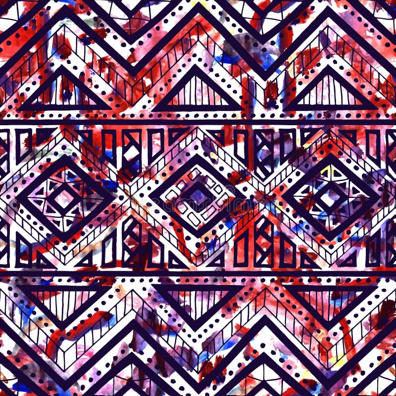 Helder naadloos patroon uitstekende stijl Etnisch en stammen stock illustratie Helder naadloos patroon uitstekende stijl Etnisch en stammen stock illustratie