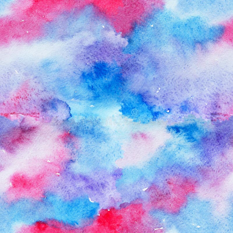 Bright Seamless Watercolor Abstract Pattern. Mix of Blue and Pink Color Splashes. Colorful Texture. Hand Painted Background. Bright Seamless Watercolor Abstract Pattern. Mix of Blue and Pink Color Splashes. Colorful Texture. Hand Painted Background