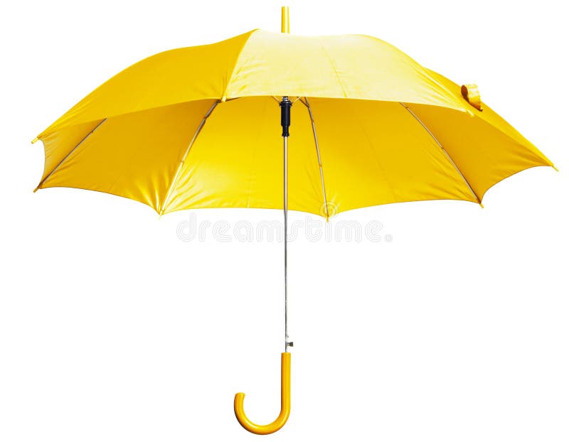 Bright Yellow Umbrella Isolated on White. Bright Yellow Umbrella Isolated on White