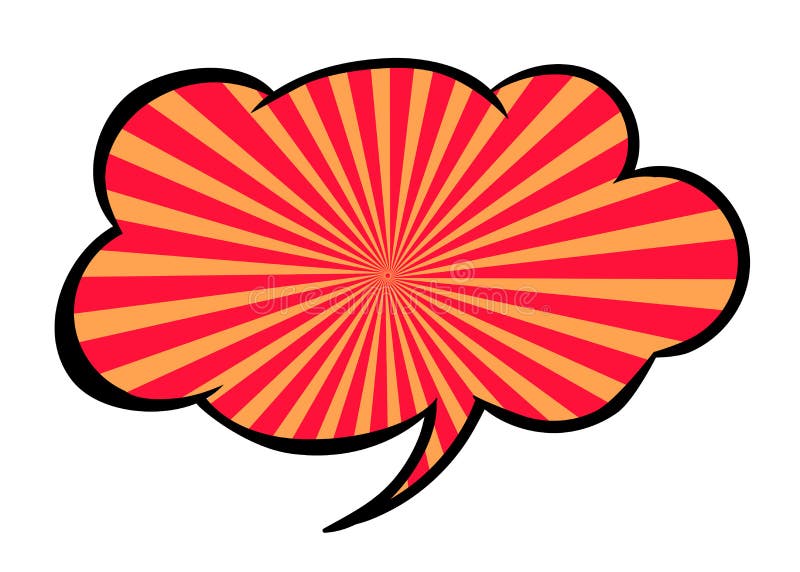 Heldere lege vectortoespraakbel Kleurrijk die pictogram op witte achtergrond wordt geïsoleerd Gestreepte rode en oranje wolk Grap stock illustratie Heldere lege vectortoespraakbel Kleurrijk die pictogram op witte achtergrond wordt geïsoleerd Gestreepte rode en oranje wolk Grap stock illustratie