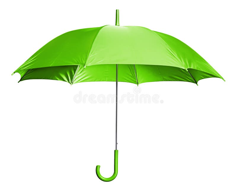 Studio Shot of Green Classic Umbrella Isolated on White. Studio Shot of Green Classic Umbrella Isolated on White.