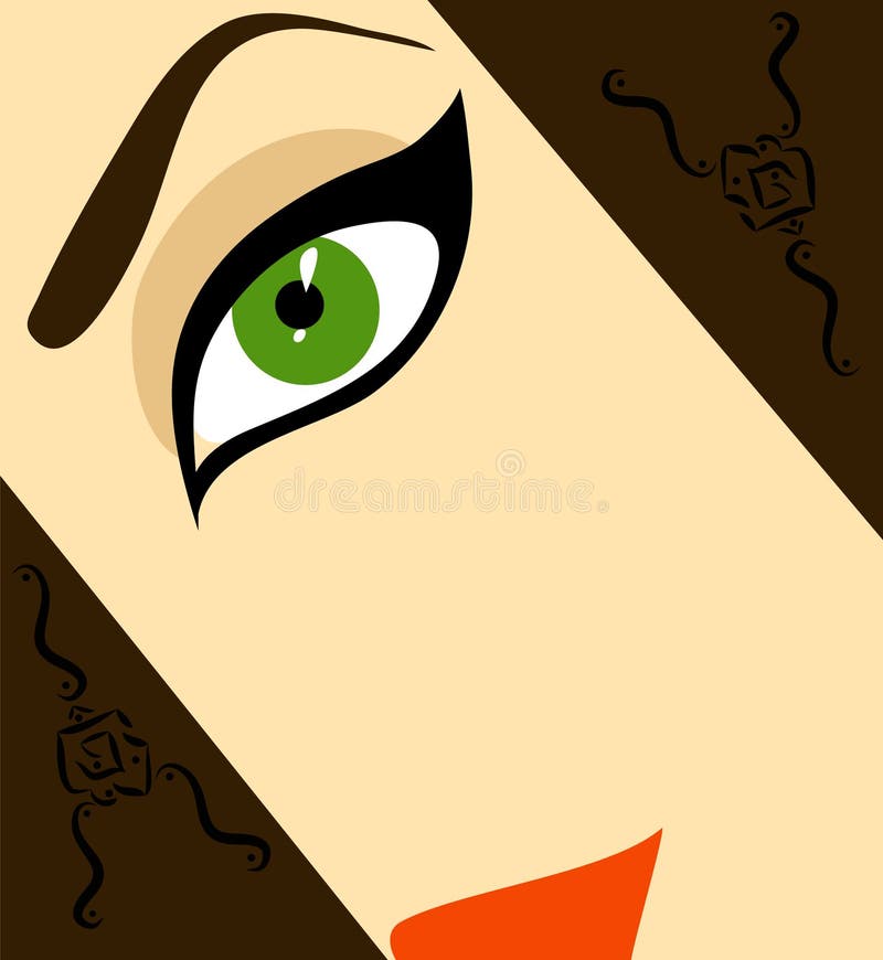 Helft-gezicht vrouw vector illustratie Helft-gezicht vrouw vector illustratie