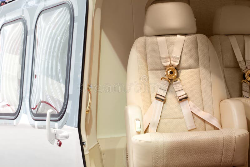 Helicopter business class interior stock photography