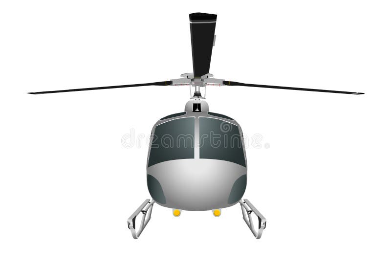 Helicopter with Chassis and Blades. Vector Illustration Eps 10 Isolated
