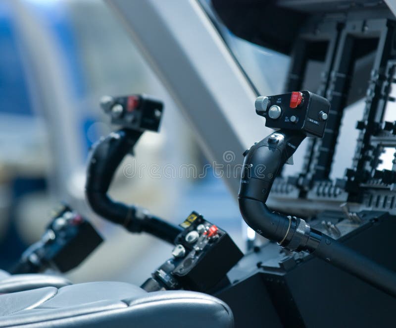 Helicopter cockpit stock photos