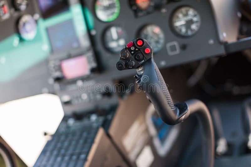 Helicopter cockpit stock image