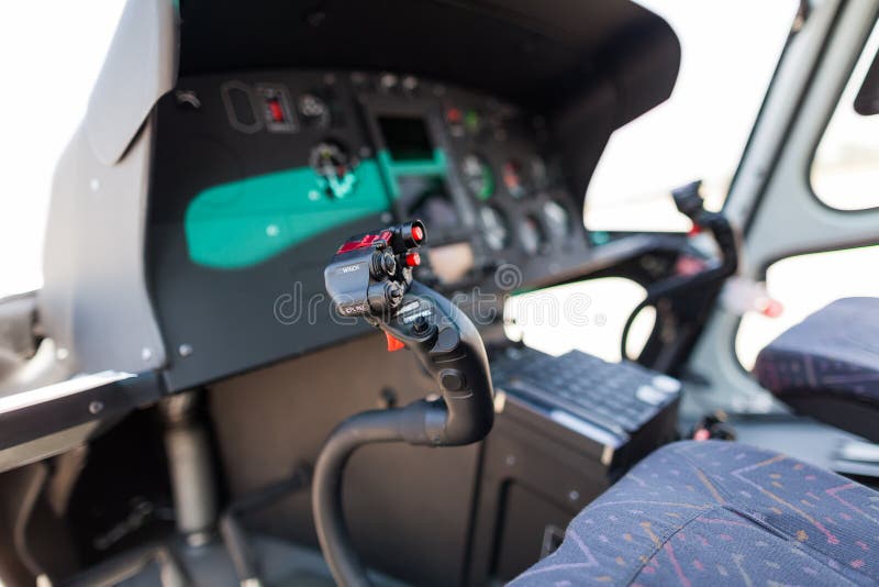 Helicopter cockpit stock photography