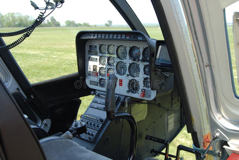 Helicopter cockpit interior stock photos