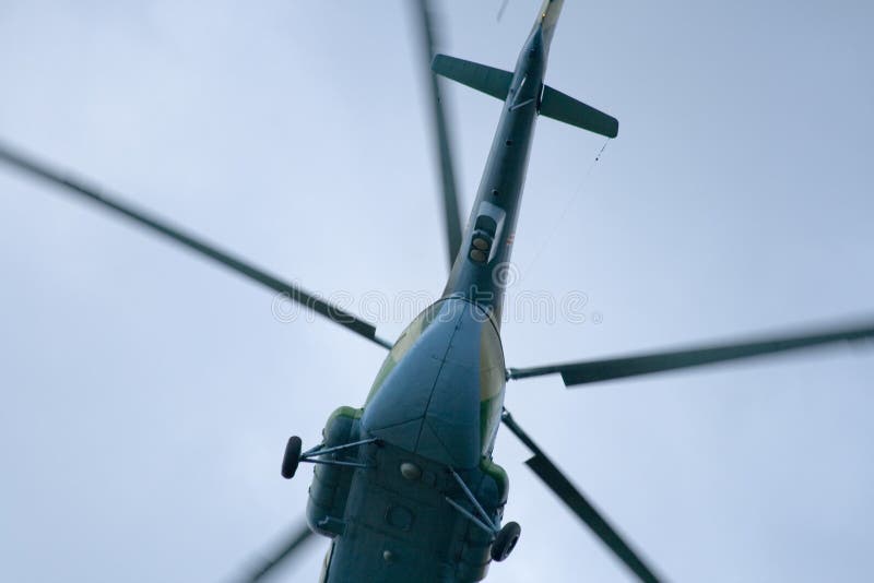 Helicopter in a low flight