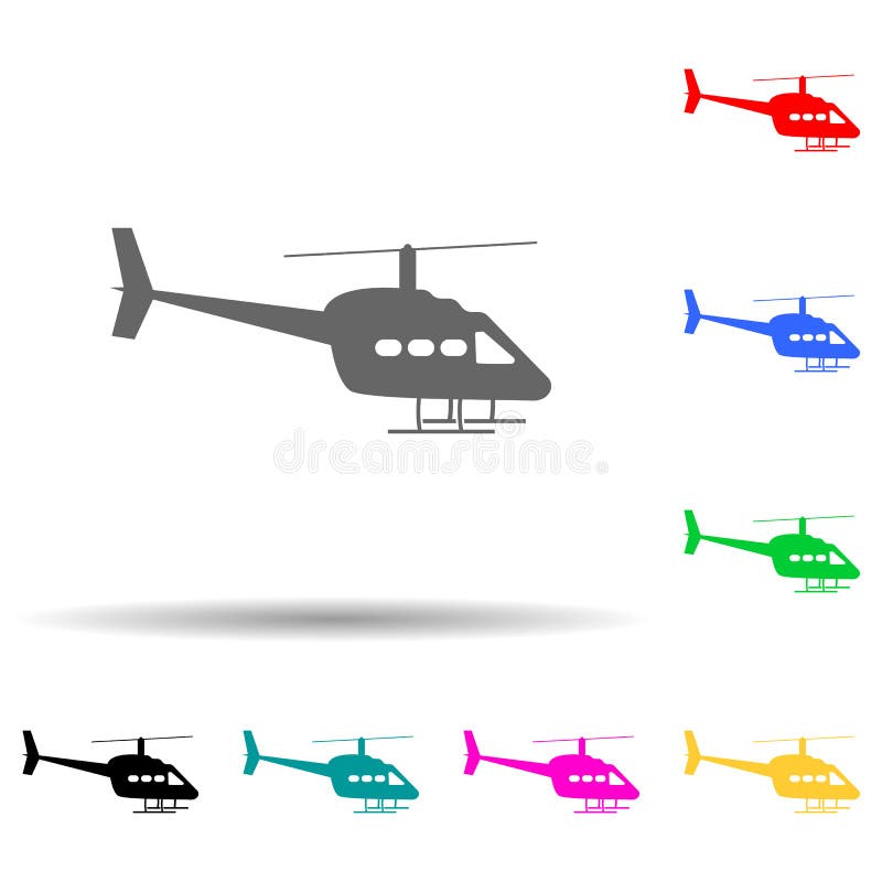 Helicopter multi color style icon. Simple glyph, flat vector of transport icons for ui and ux, website or mobile application stock illustration