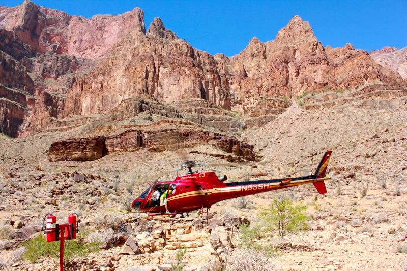 Helicopter parking in Grand Canyon National Park