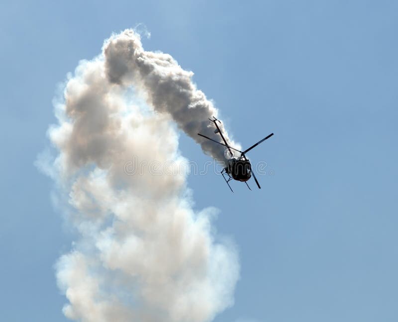 Helicopter in smoke