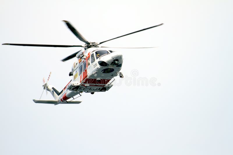 Helicopter of the Spanish Maritime Rescue Team