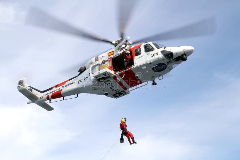 Helicopter of the Spanish Maritime Rescue Team