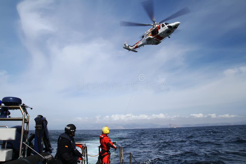 Helicopter of the Spanish Maritime Rescue Team