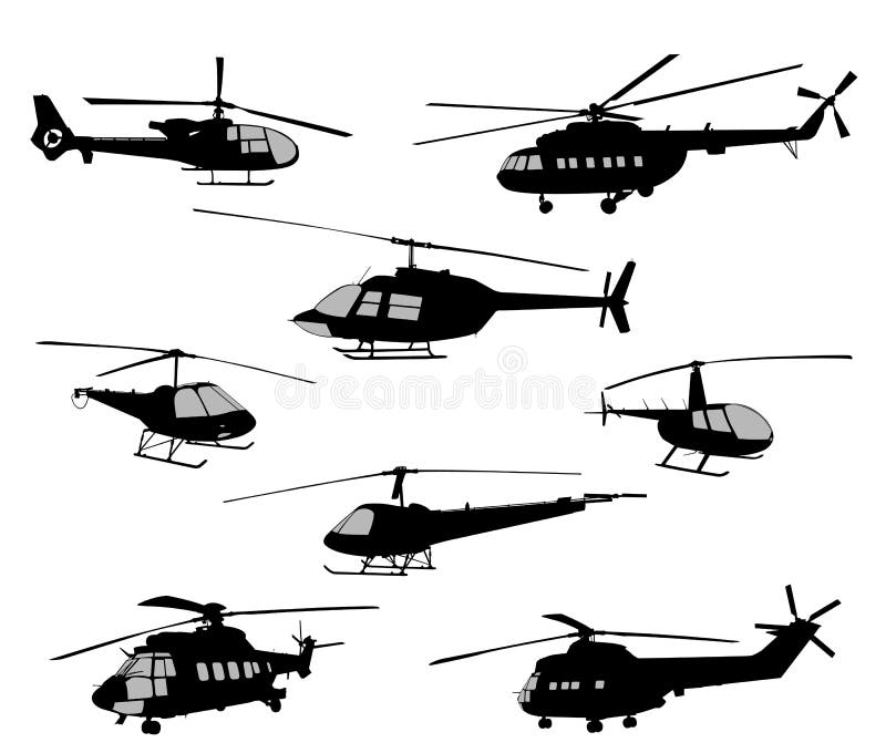 Helikopter sylwetki royalty ilustracja Helikopter sylwetki royalty ilustracja
