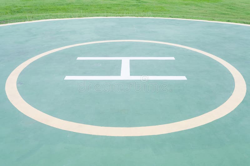 Helicopter landing pad stock photo. Image of landscape 33048618
