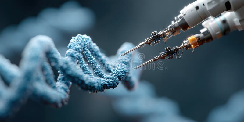 Helix ADN futurist modificat prin conceptul de inovație științifică avansată nanotech robotic vector illustration