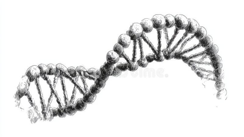 Helix collapsing DNA strand vector illustration