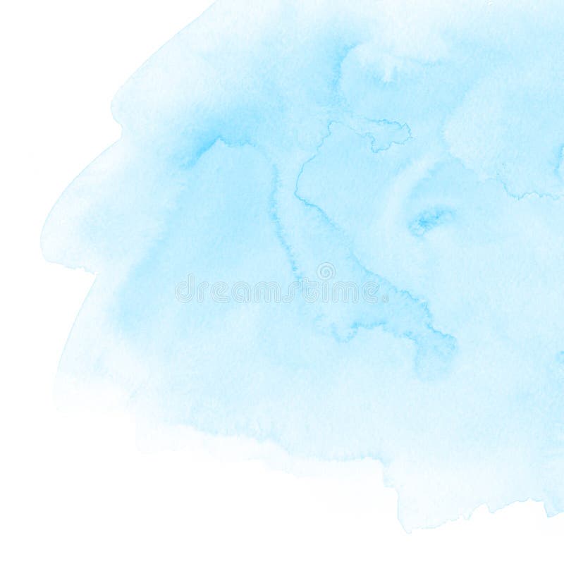 Hellblaue Aquarellzusammenfassungshandfarbenbeschaffenheit mit Flecken und Stellen auf Weißbuch Illustrations-Hintergrund für Des lizenzfreie stockfotos