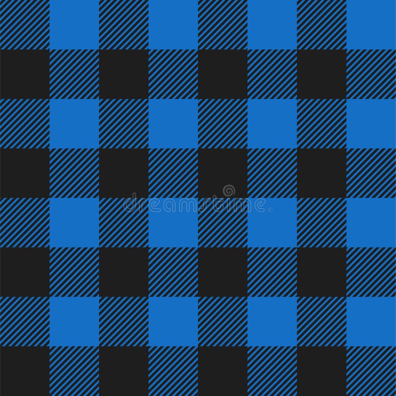 Classic style light blue and black buffalo check flannel plaid seamless pattern. Classic style light blue and black buffalo check flannel plaid seamless pattern