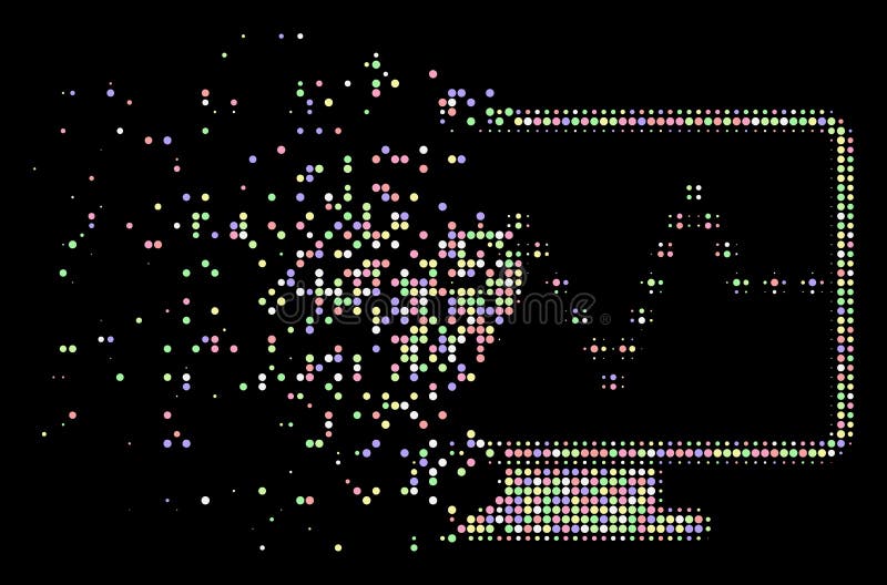 Helle gebrochene Pixel-Herz Überwachungs-Halbtonikone lizenzfreie abbildung