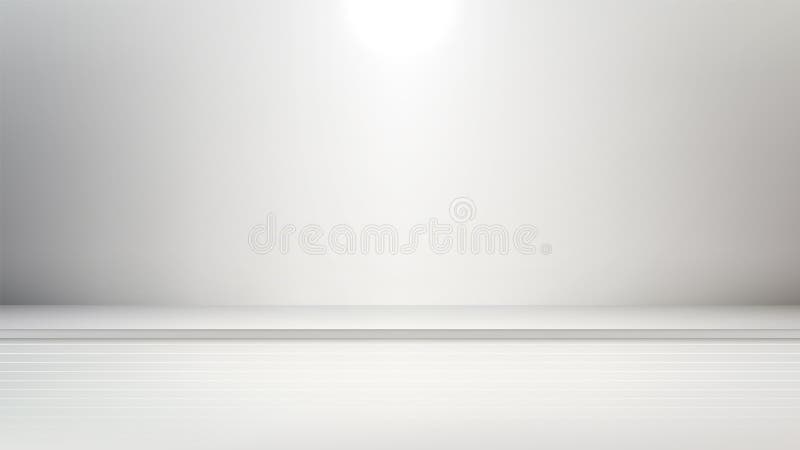 Helle minimalistisch weiße Studiofläche mit sauberem Hintergrund und Boden für die kommerzielle Nutzung von Produktfotografie lizenzfreie abbildung