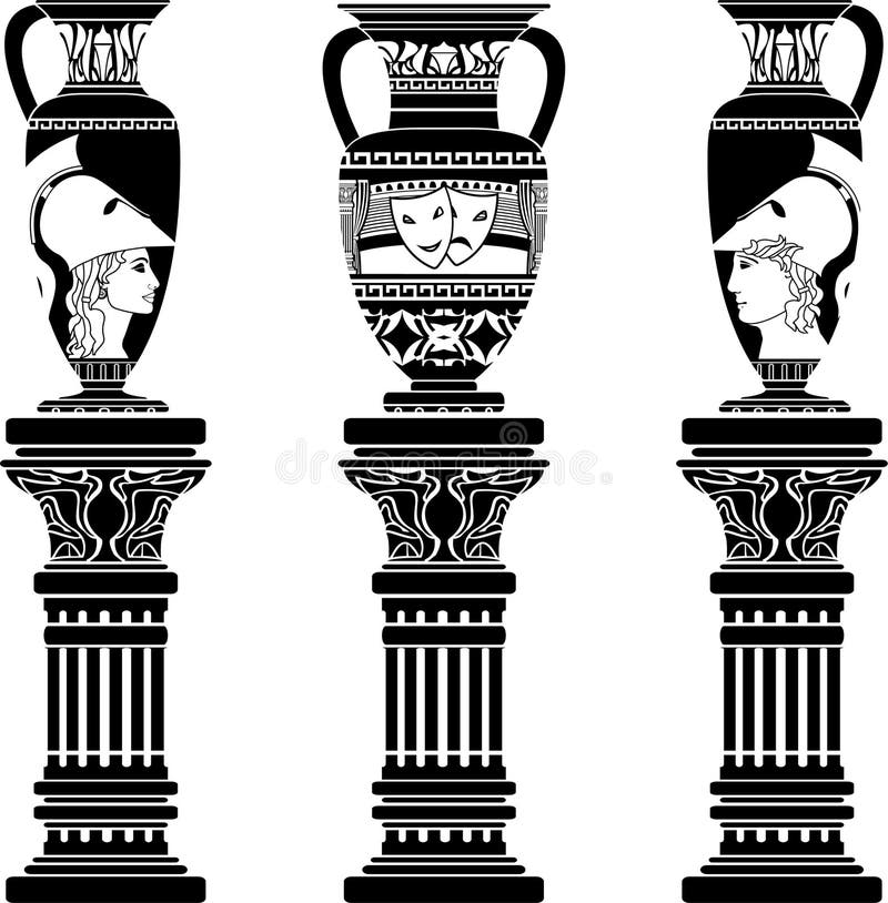 Hellenic jugs with columns