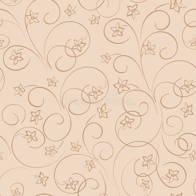 Heller beige Blumenhintergrund - nahtloses Muster mit flo lizenzfreie abbildung Heller beige Blumenhintergrund - nahtloses Muster mit flo lizenzfreie abbildung