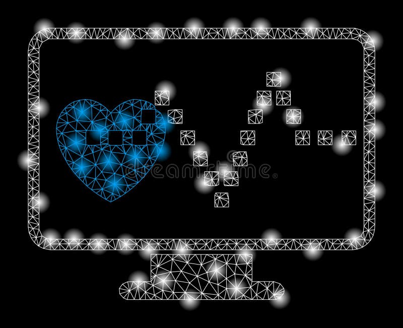 Heller Mesh Network Cardio Monitoring mit grellen Stellen stock abbildung