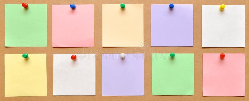 Reminder notes on the bright color paper. Reminder notes on the bright color paper