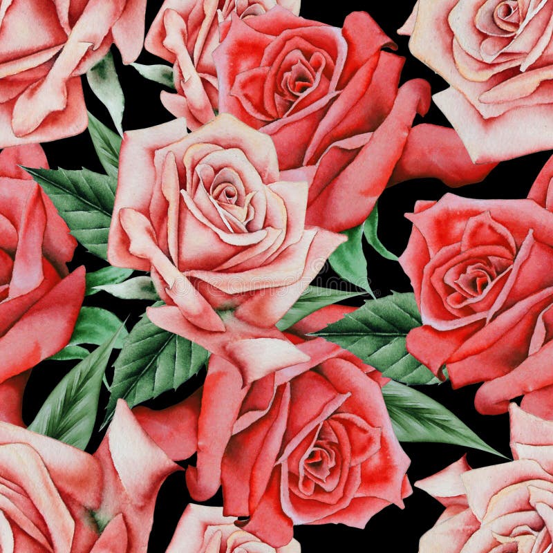 Helles nahtloses Muster mit Blumen Rose Dekoratives Bild einer Flugwesenschwalbe ein Blatt Papier in seinem Schnabel stock abbildung Helles nahtloses Muster mit Blumen Rose Dekoratives Bild einer Flugwesenschwalbe ein Blatt Papier in seinem Schnabel stock abbildung
