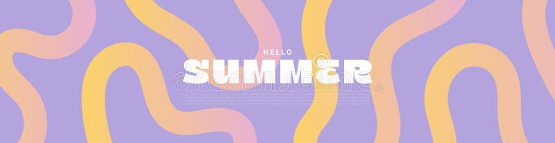 Helles Sommerbanner mit abstrakten Gradientenformen und Text. Pastellfarben glatte Linien modernes Design. Ideal für stock abbildung