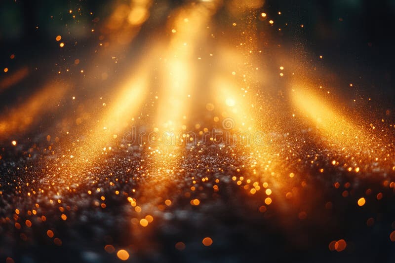 Helles Sonnenlicht, das durch einen dunklen oder rätselhaften Hintergrund filtert stockbild
