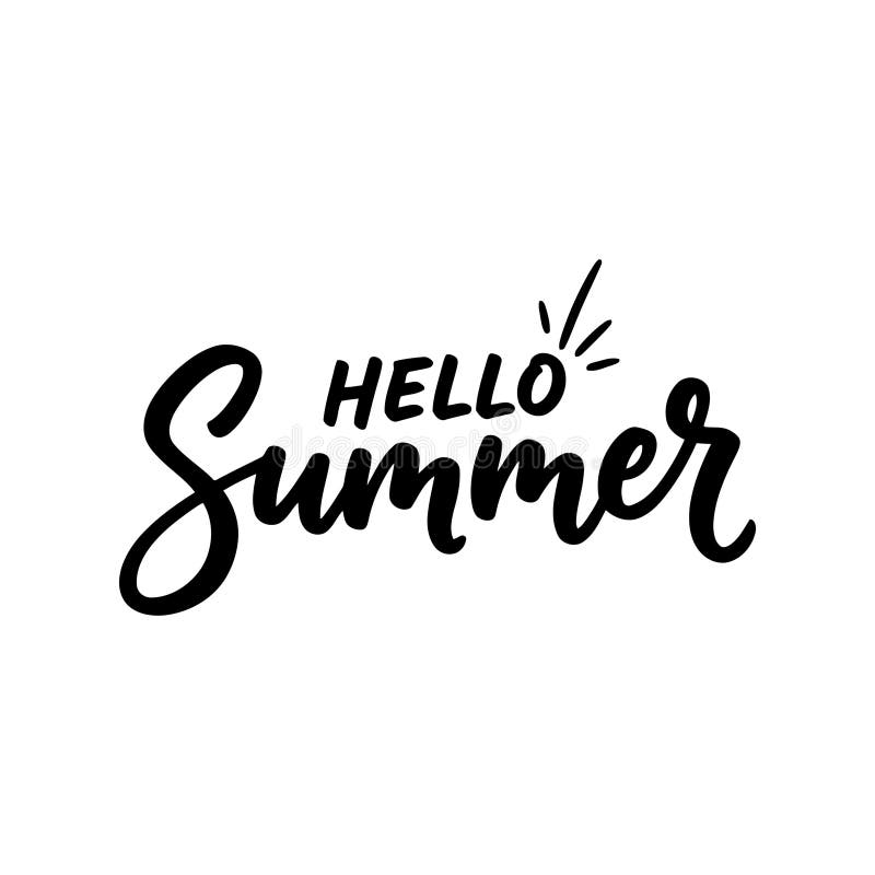 粗体书法“你好夏天”的矢量艺术 向量例证
