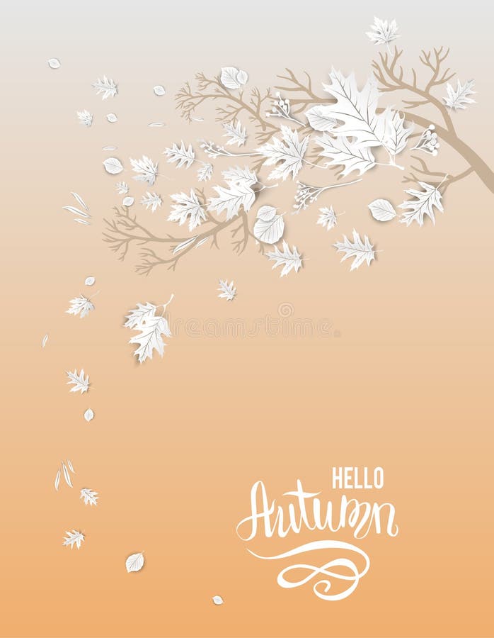 Hello autumn card stock illustration