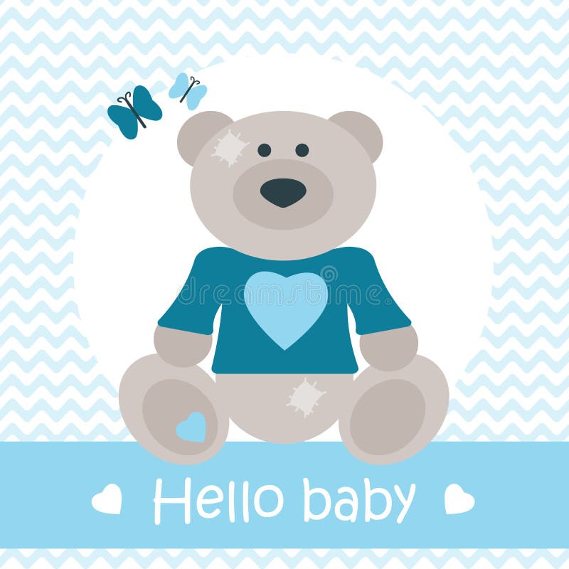 Hello behandla som ett barn kortet med björnen royaltyfri illustrationer Hello behandla som ett barn kortet med björnen royaltyfri illustrationer