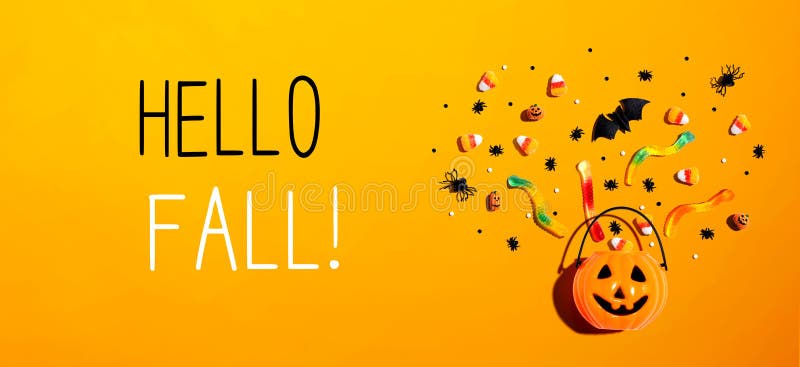 Hello fall message stock image