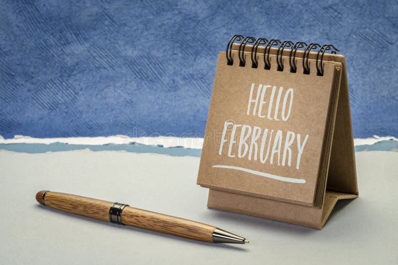 Hello february greeting card