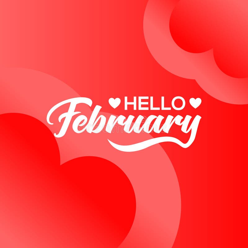 Hello February Typographic Design Stock Illustrations 181 Hello