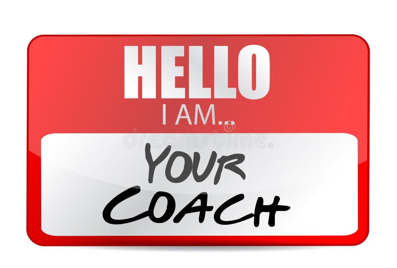 Hello I am your coach tag illustration design vector illustration Hello I am your coach tag illustration design vector illustration