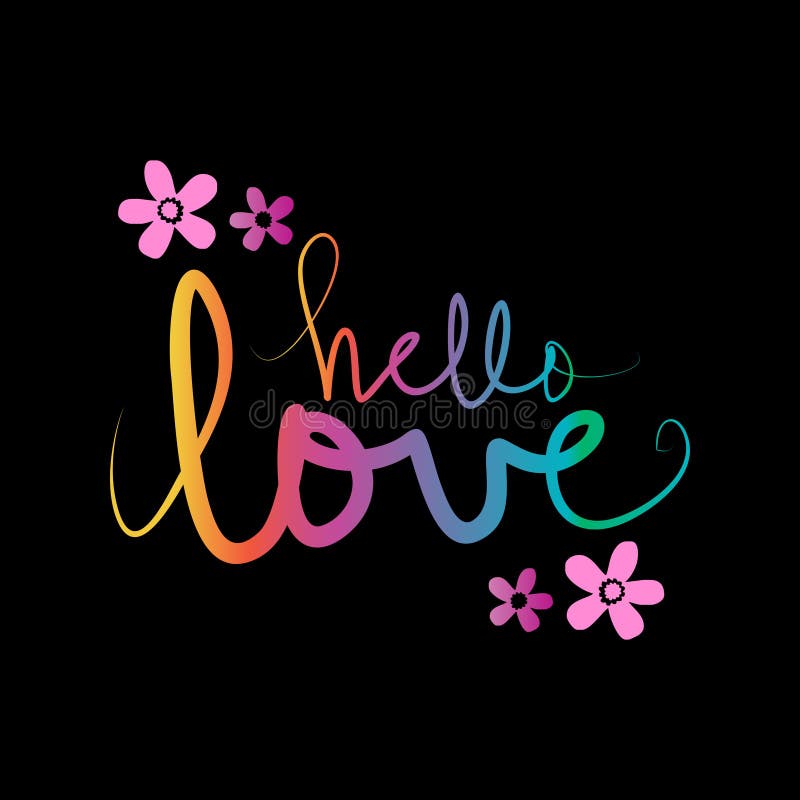 Romantic Vector Card With Pink Heart And Inscription Hello Love Stock