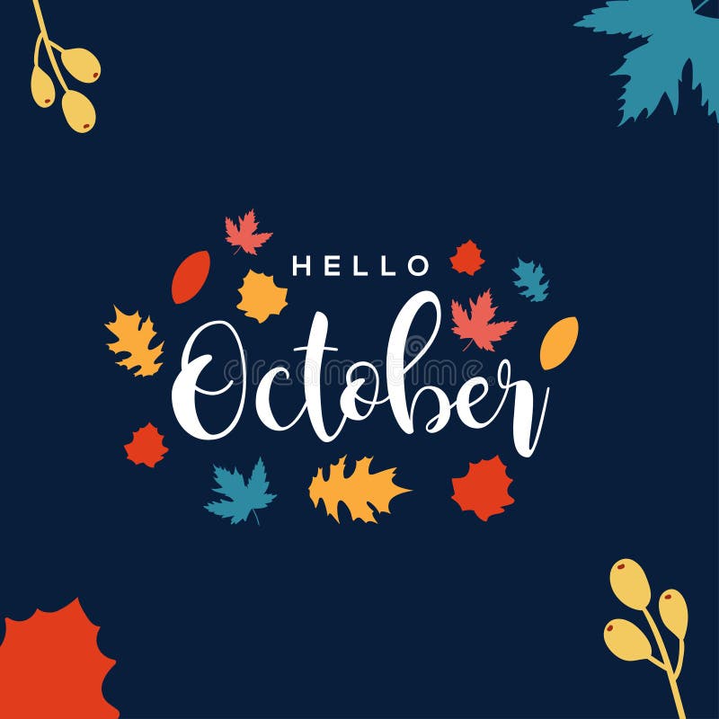 Hello October Vector Design Illustration for Banner and Background
